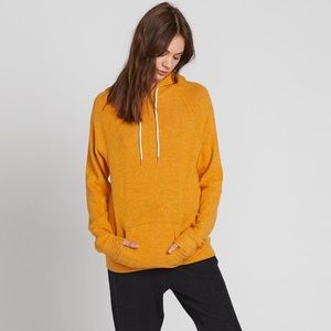 VOLCOM Lived In Lounge Pullover Mustard Hoodie, XS
